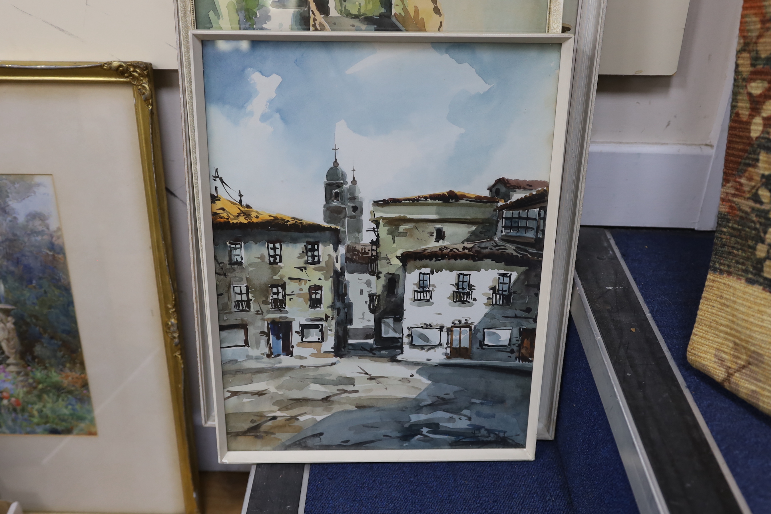 Javier Varela Guillot, three watercolours, Northern Spanish landscapes, signed and dated '61 / '63, largest 63 x 34cm